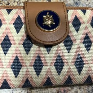 Spartina 449 Diamond Pattern Wallet in Brown, Pink, and Navy